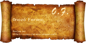 Onozó Ferenc névjegykártya