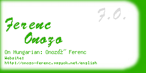 ferenc onozo business card